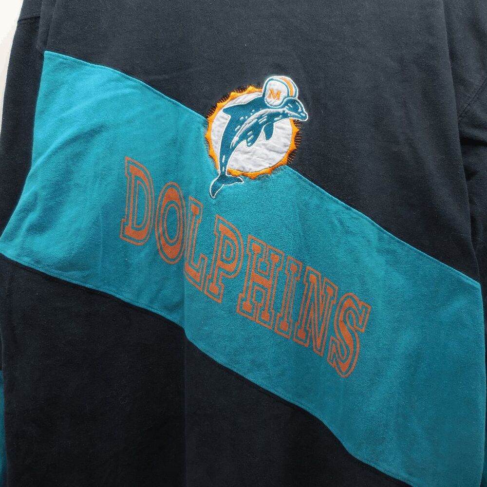 Vintage Mirage Miami Dolphins Throwback NFL Medium Embroidered Sewn Polo Shirt